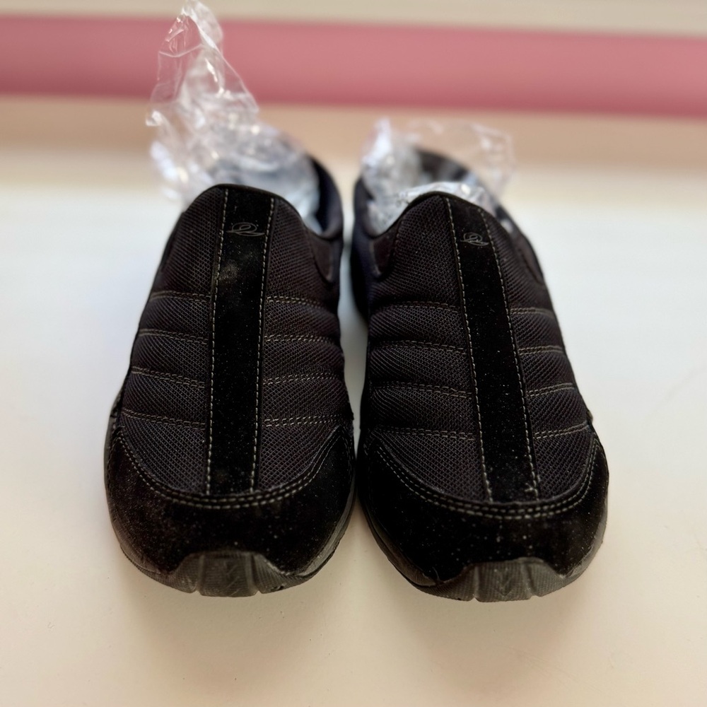 Black Quilted Slip-On Sneakers with Elastic Opening